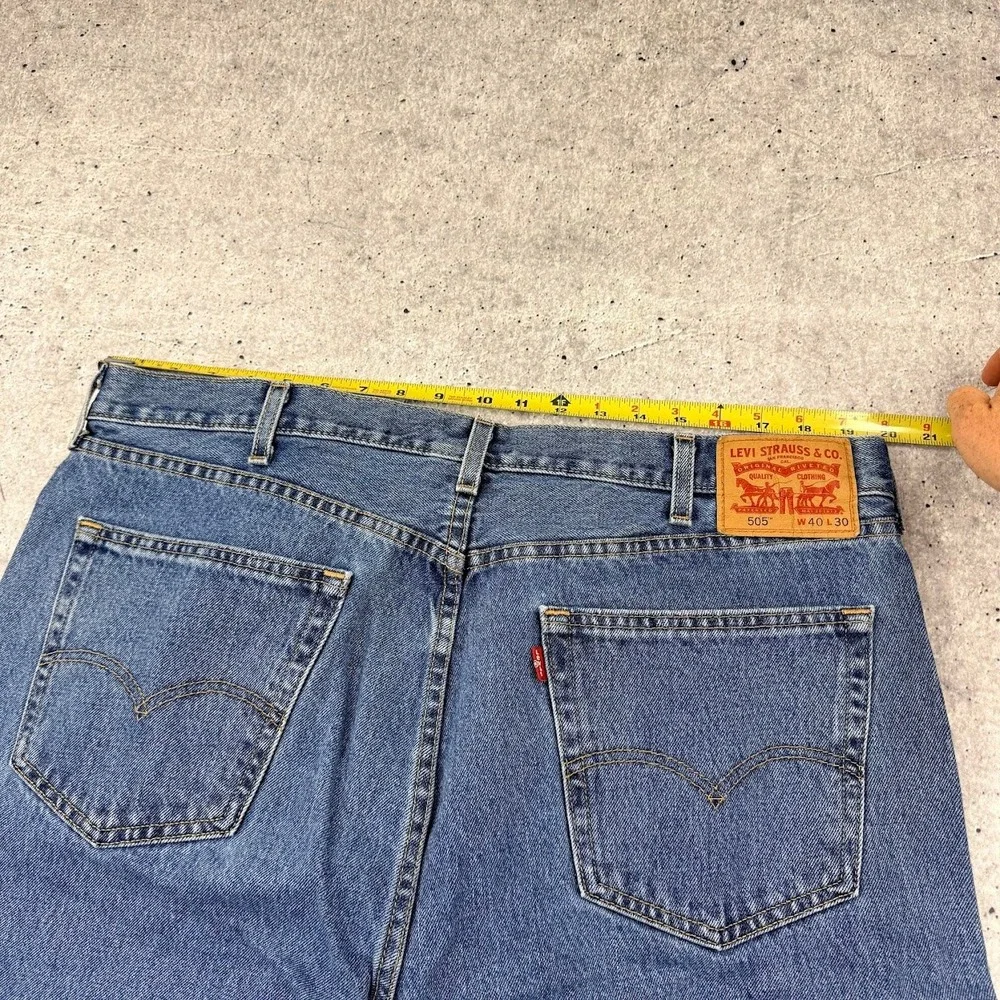 Levis 505 Regular Fit Mens Jeans‎ Blue Straight Leg Denim 40x30